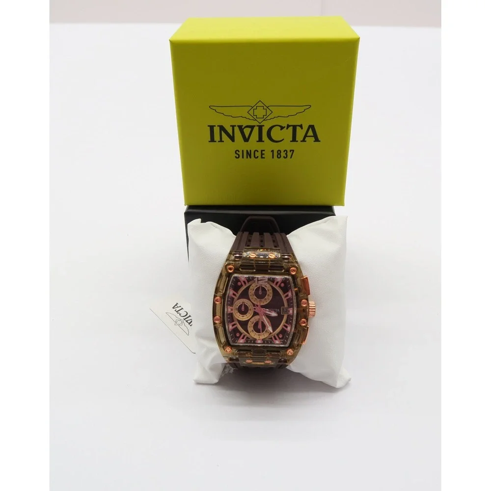 Invicta S1 Rally Men's 42mm Brown Allogrip Silicone Chronograph Watch New in Box